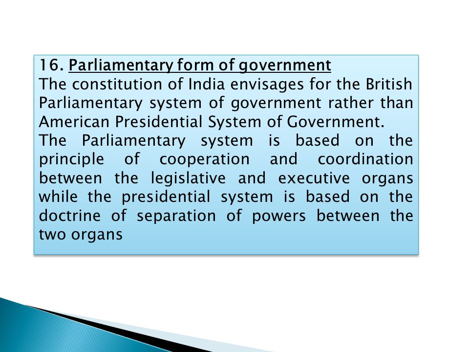 Presidential or parliamentary government
